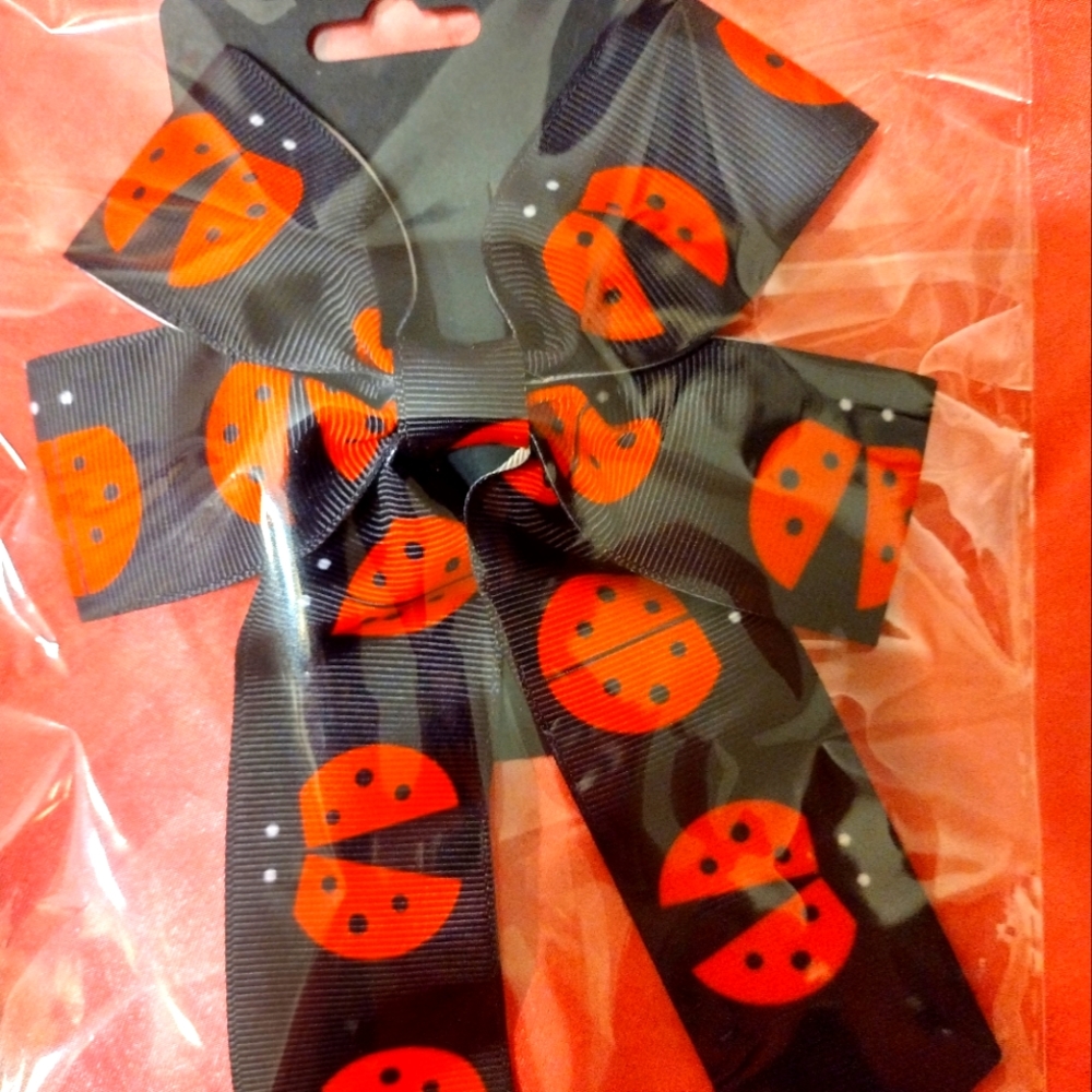 Ladybug hair bow